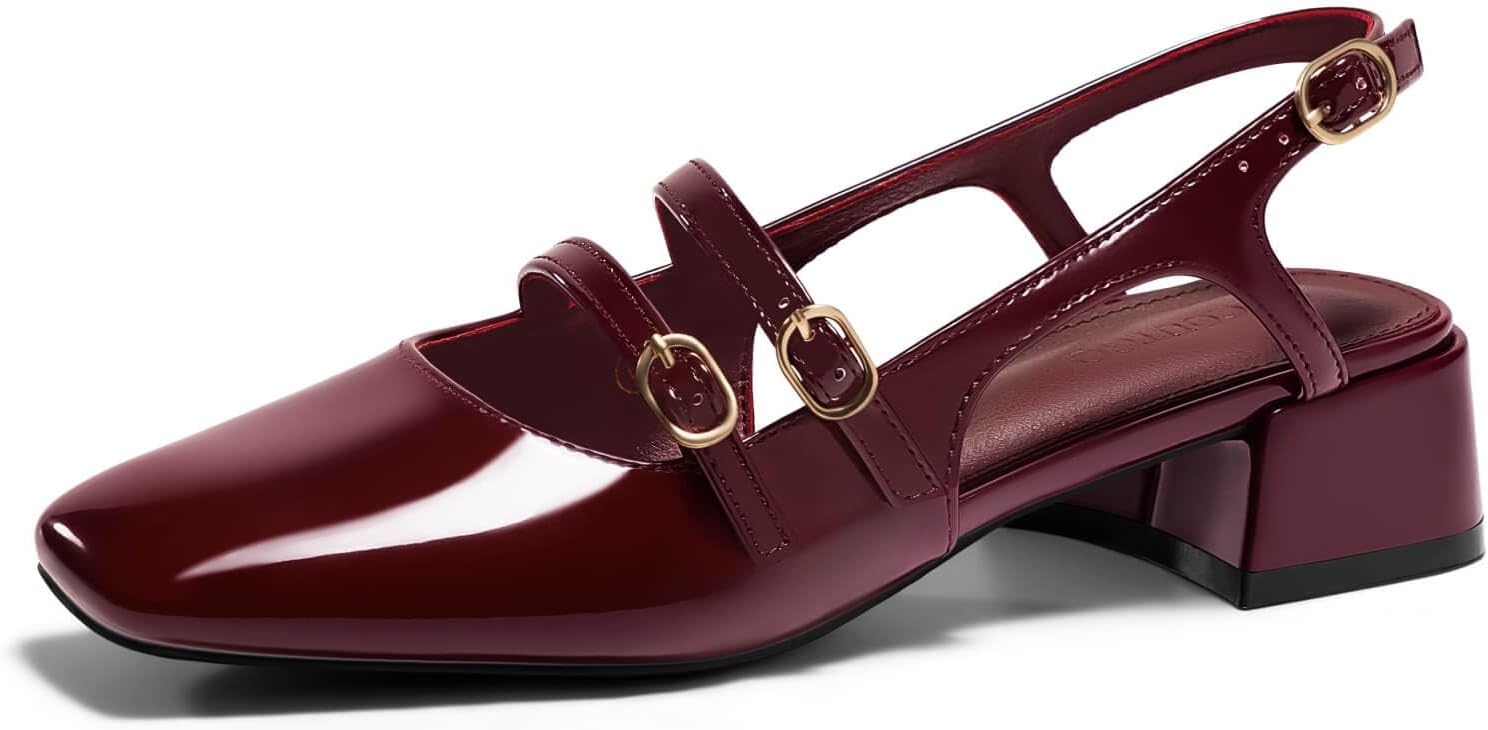 Coutgo Womens Mary Jane Chunky Low Heels for Every Occasion