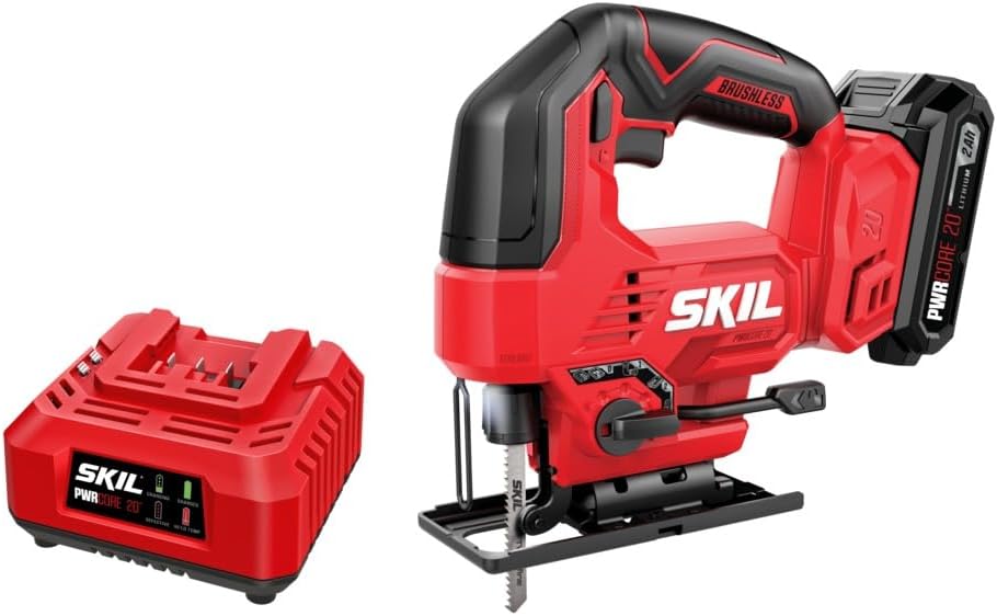 SKIL PWR CORE 20V Jig Saw with Battery and Charger for Precision Cuts