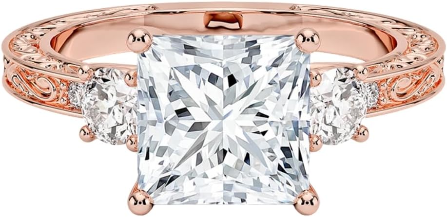 1-3 CT Moissanite Engagement Ring in Solid Gold & Silver