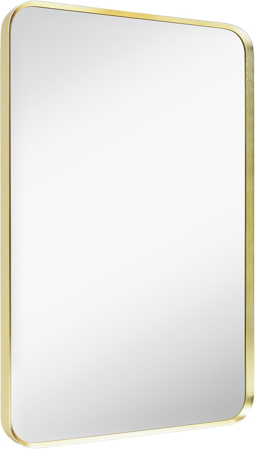 Wall Mount Mirror for Bathroom in Brushed Gold Metal Frame