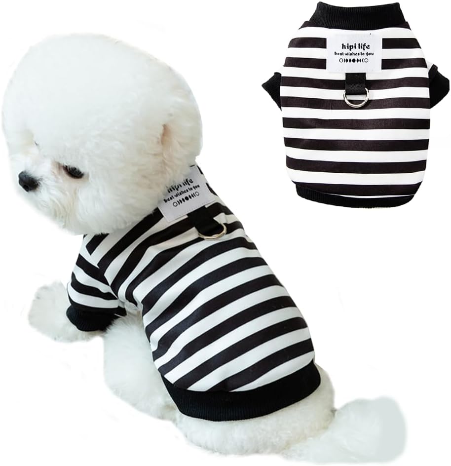 Cozy Striped Dog Hoodie for Small Pets