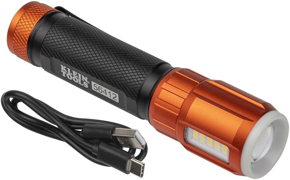 KLEIN TOOLS 56412 Rechargeable LED Flashlight for Professionals