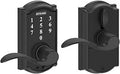 SCHLAGE Touch Camelot Lock with Accent Lever - Keyless Matte Black