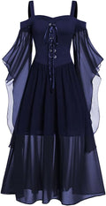 Gothic Cold Shoulder Dress with Butterfly Sleeves for Unique Style