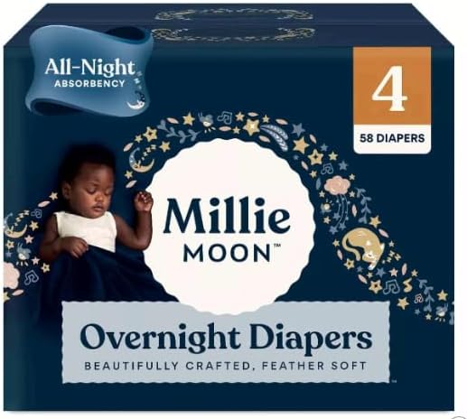 Millie Moon Size 4 Overnight Diapers: Leak Protection!
