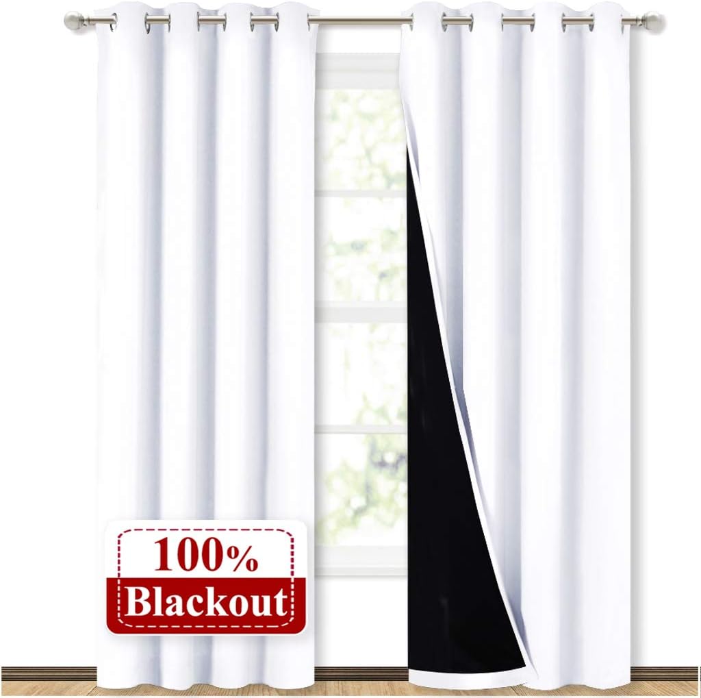 NICETOWN 100% Blackout Window Curtain Panels for Total Darkness