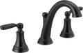 Delta Woodhurst Matte Black Bathroom Faucet 3 Hole Widespread