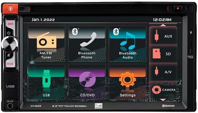 Dual Electronics DV622 6.2 Touch Screen Car Stereo with Bluetooth