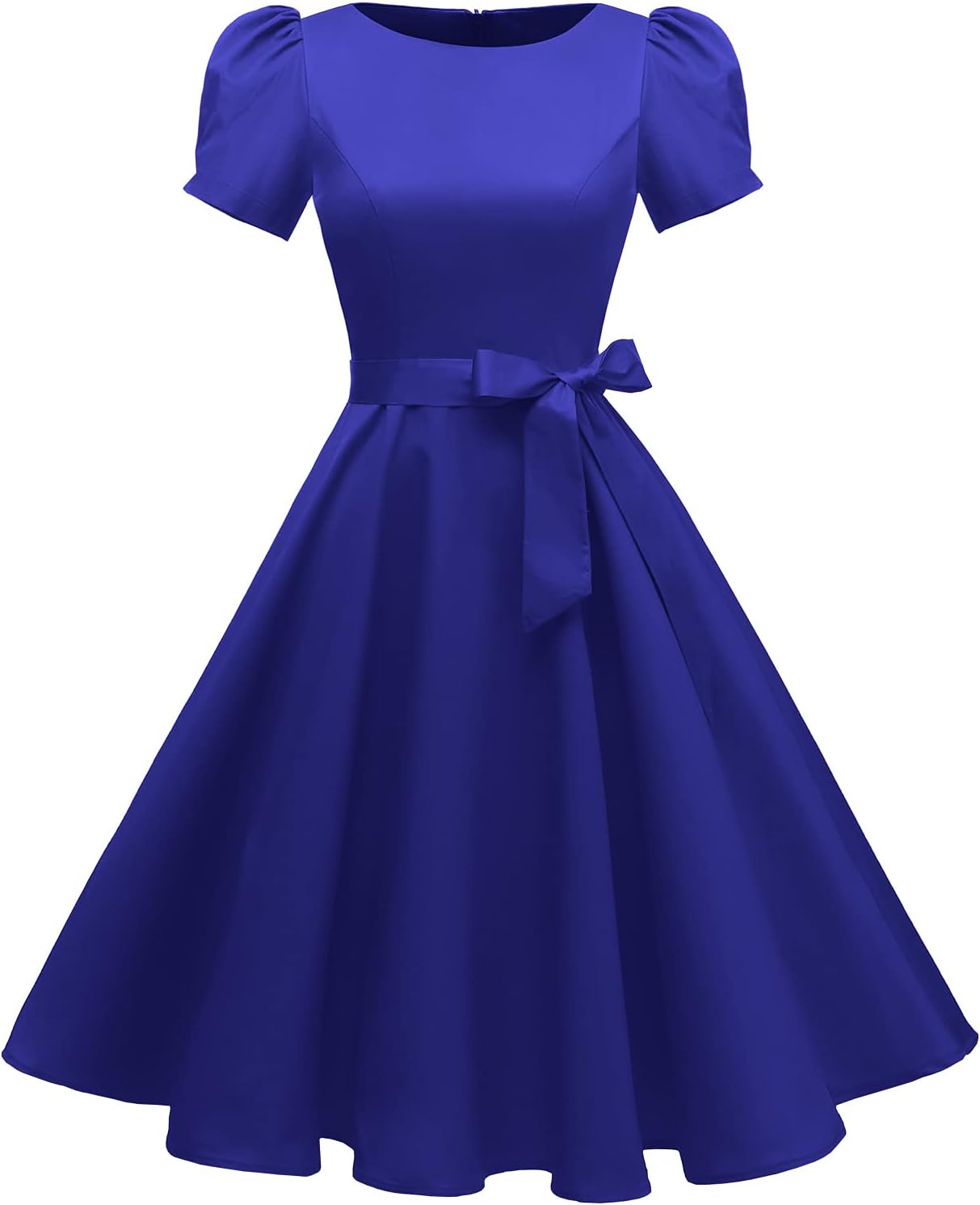 Vintage 1950s Cocktail Party Dress with Puff Sleeves for Women