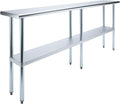 Stainless Steel Work Table 14 in x 84 in - Heavy-Duty Prep Table