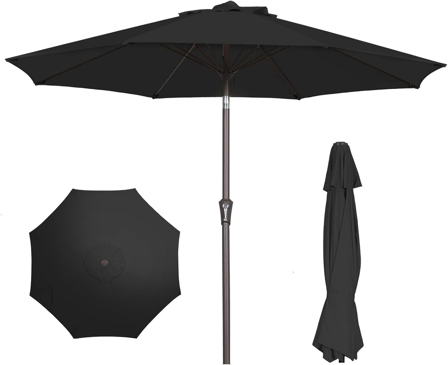 PatioKingdom 9FT Outdoor Umbrella with UPF 50+ Sun Shade