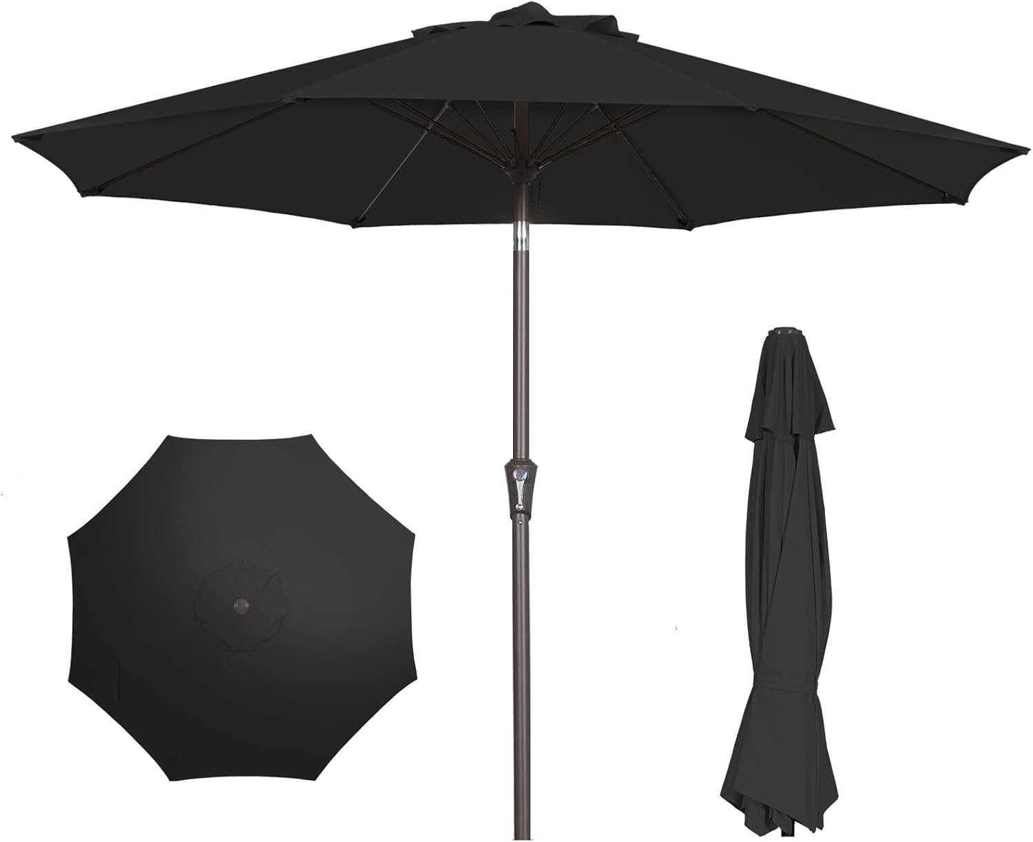 PatioKingdom 9FT Outdoor Umbrella with UPF 50+ Sun Shade