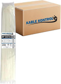 Kable Kontrol Cable Zip Ties Natural White 28 in - Bulk 1,000 Pack