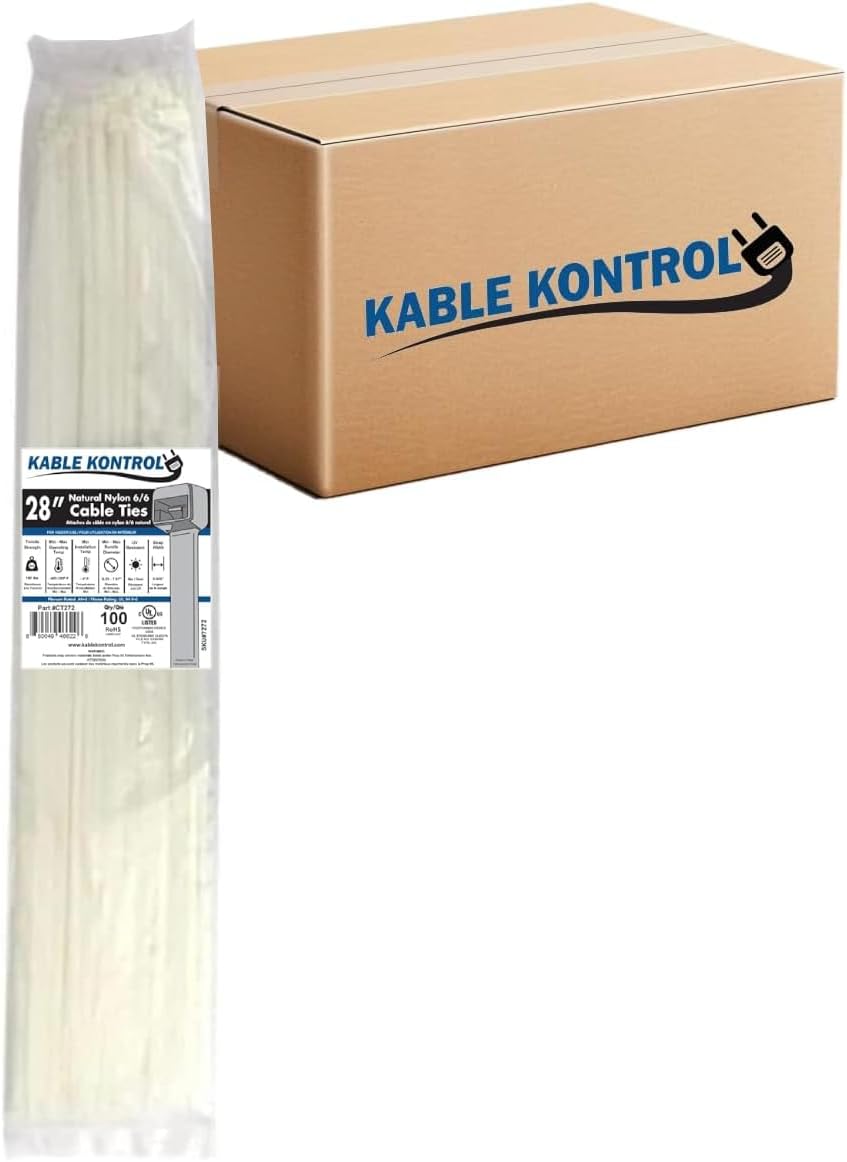 Kable Kontrol 28 Inch Zip Ties - 1000 Pcs for All Needs