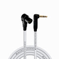 Right Angle XLR Male to Right Angle 1/4ft TRS Cable - 25 ft - White