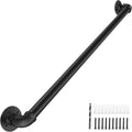 Wall Handrail 4FT Wall Mounted Stair Railing - Industrial Galvanized