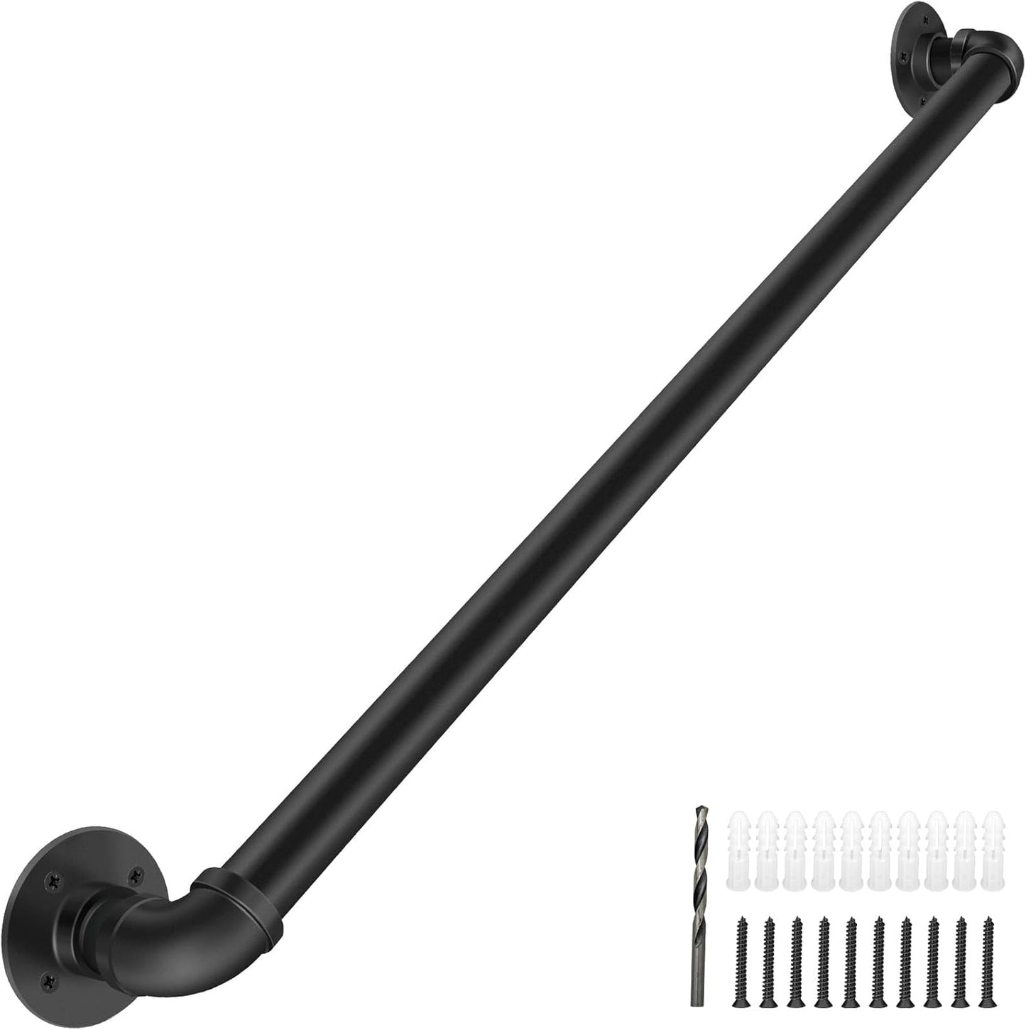 4FT Wall Handrail for Indoor Stairs - Sturdy Galvanized Railing