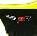 C6 Corvette Crossed Flag Metal Underhood Emblem - Engine Bay Dress Up