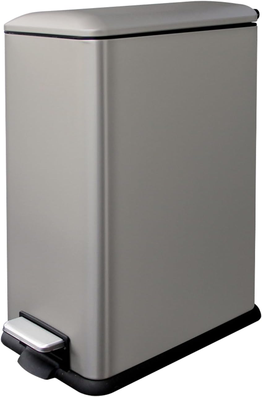 12 Gallon Slim Kitchen Trash Can with Soft-Close Lid Technology
