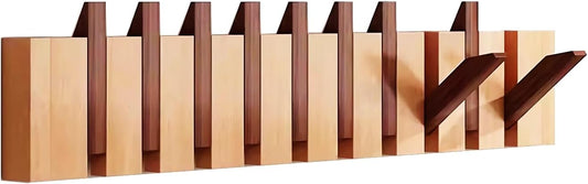10-Hook Natural Wood Coat Rack - Organize in Style!
