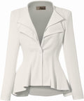 Women's Casual Work Double Lapel Peplum Blazer - Comfortable Fit while
