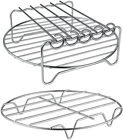 Dual Layer Air Fryer Rack Set - Crispier Results!