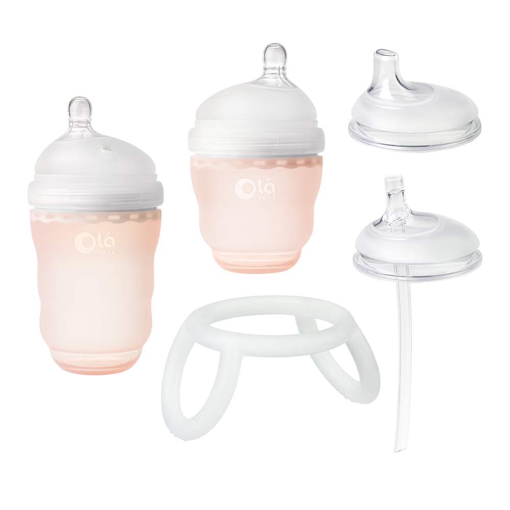Olababy Bottle Transitional Set for Easy Feeding in Coral