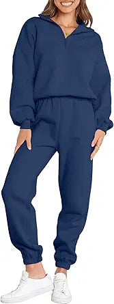 Prinbara Womens Half Zip Pullover and Jogger Pants Set Review