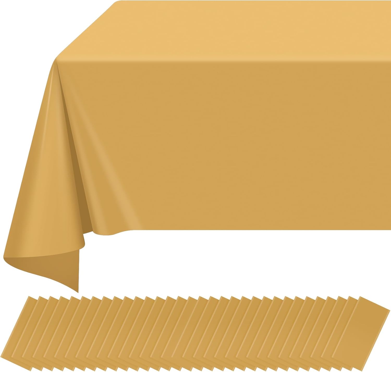 32 Pack Gold Plastic Tablecloths for Elegant Party Decor