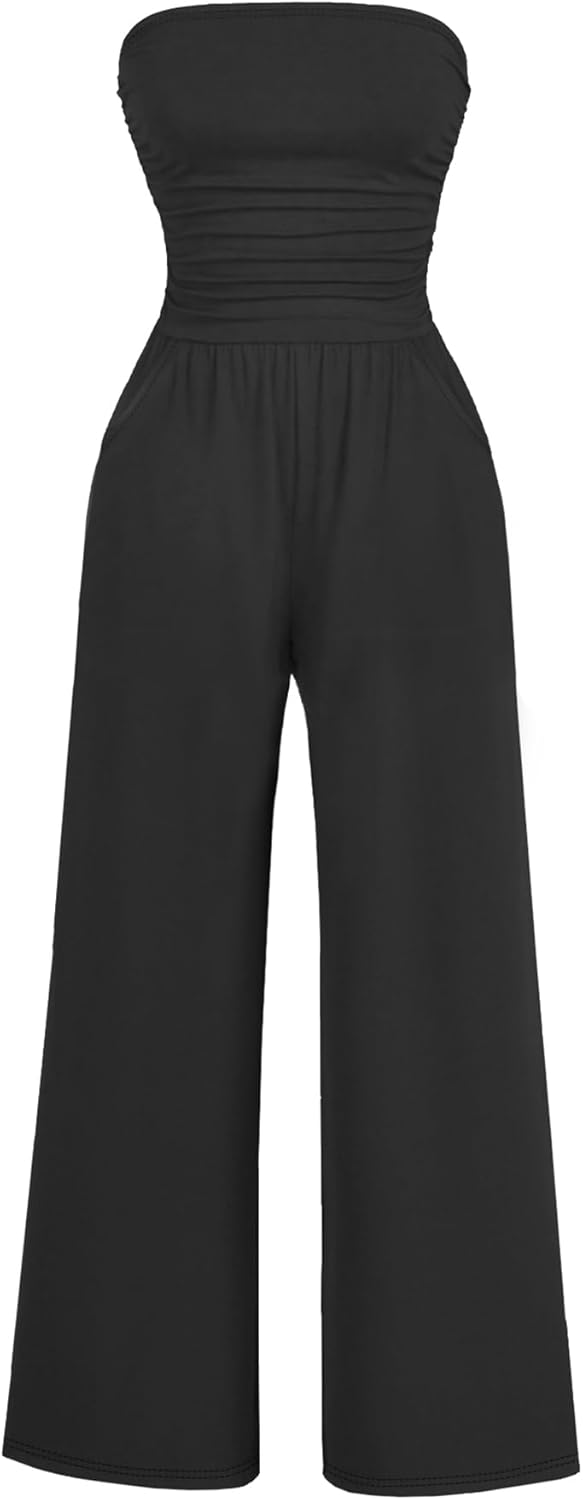 AUXDIO Women's Casual Summer Strapless Jumpsuit for All Occasions