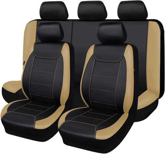 Flying Banner Car Seat Covers - Waterproof Faux Leather Set