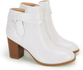 Tie Knot Chelsea Pump Ankle Boots - Comfortable Chunky Heel Boots