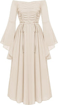 Renaissance Costume Bell Sleeve Off Shoulder Maxi Dress for Women