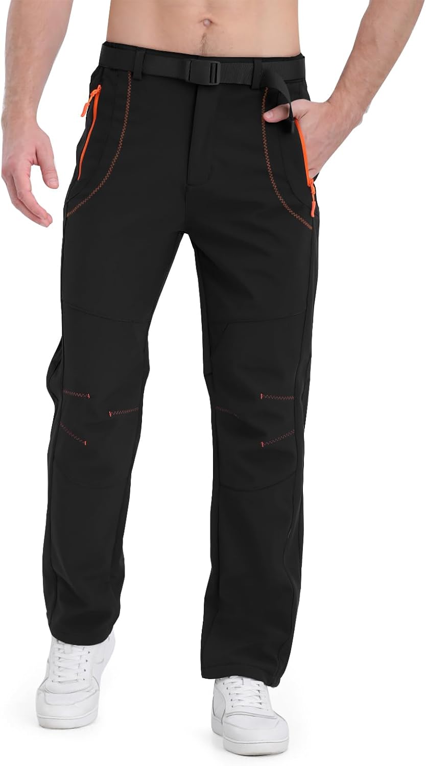 Mens Snow Ski Pants Fleece Lined Waterproof Insulated Outdoor