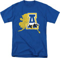 Official University of Alaska Fairbanks Distressed State Shape T Shirt