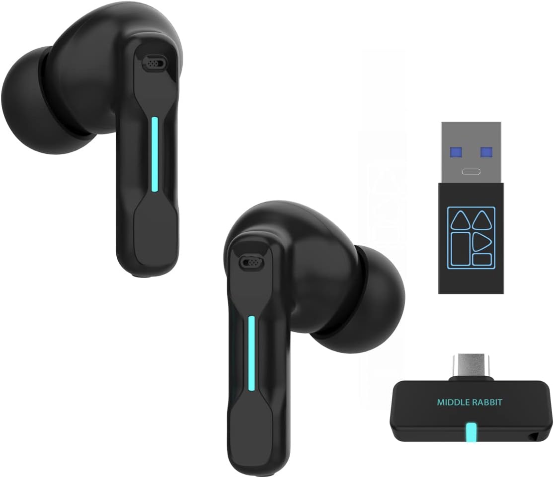 SW4 Wireless Earbuds - 30ms Low Latency - 4 Mics - Gaming & Work Headset