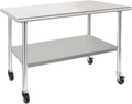 Heavy-Duty Stainless Steel Table on Wheels for Commercial Use