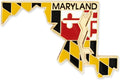 State Shape Maryland Flag Lapel Pin - Gold Plated Enamel Pin