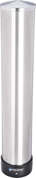 Pull-Type Cup Dispenser 32-46 Oz - Self-Adjusting Stainless Steel
