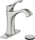 Brushed Nickel Bathroom Faucet Single Handle Sink Faucet - Modern