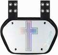 O Shield Golden Cross Chrome Football Back Plate for Protection