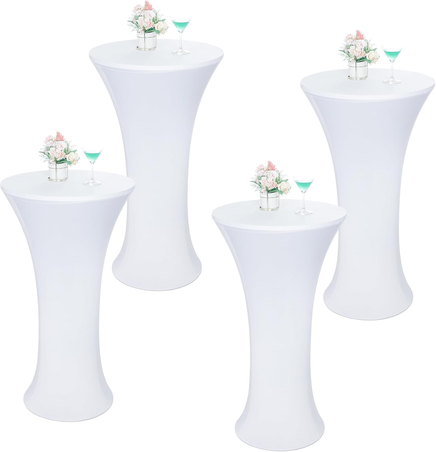 Round Cocktail Tablecloth Fitted Highboy Cover for Events