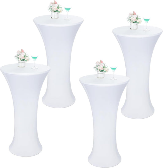 Round Cocktail Tablecloth Fitted Highboy Cover for Events