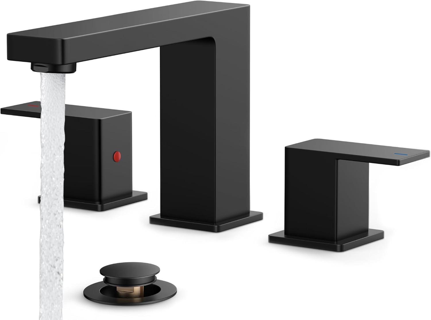 FORIOUS Black Bathroom Faucets: Stylish 3 Hole Widespread Design