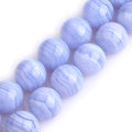 Natural 18mm Blue Chalcedony Beads for Unique Jewelry Making