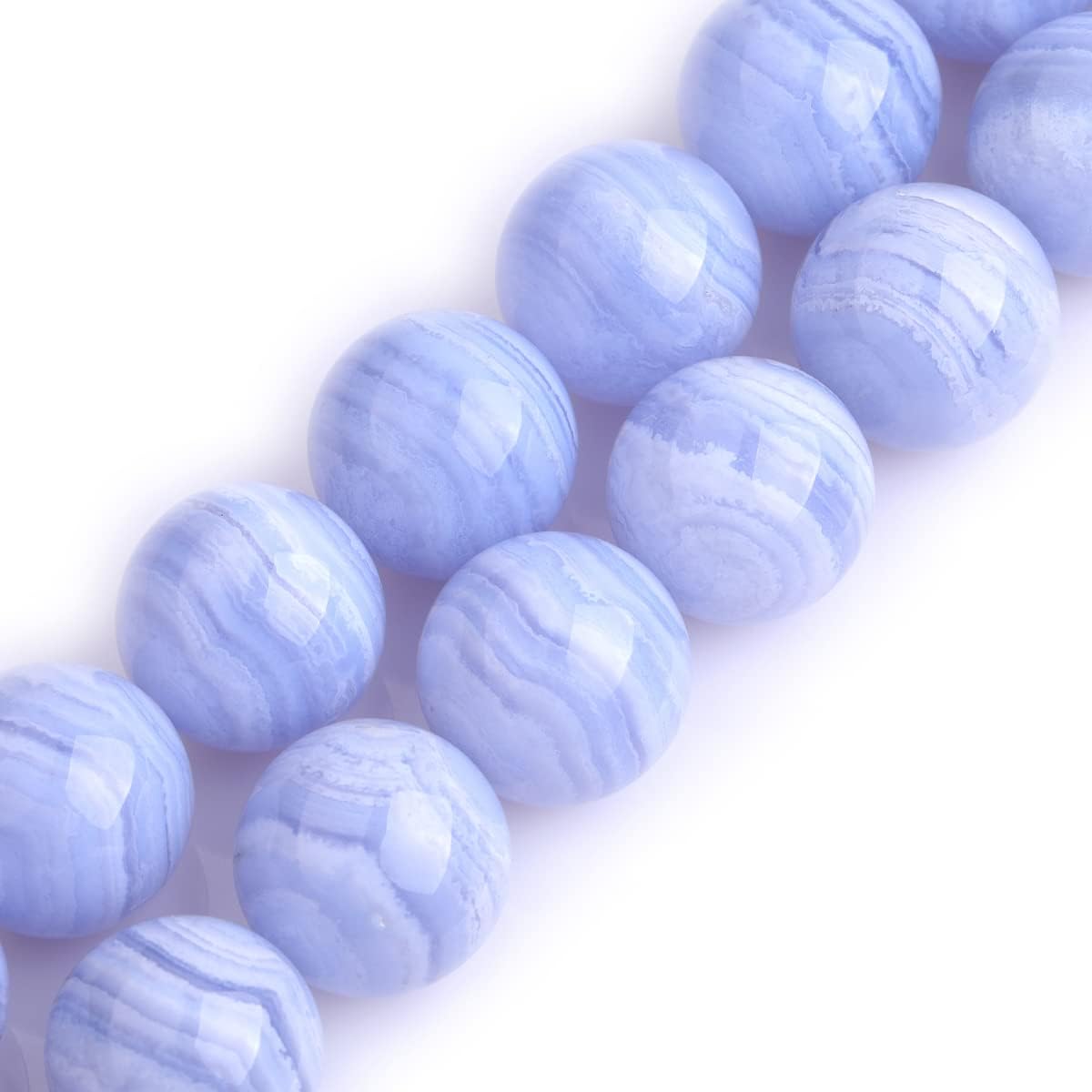 Natural 18mm Blue Chalcedony Beads for Unique Jewelry Making