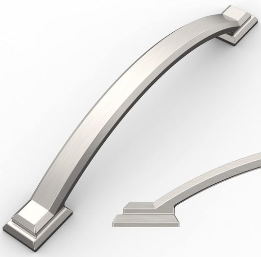 Amerdeco 10 Pack Brushed Satin Nickel Cabinet Pulls for Kitchen