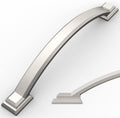 Amerdeco 10 Pack Brushed Satin Nickel Cabinet Pulls 6.3 in Hole