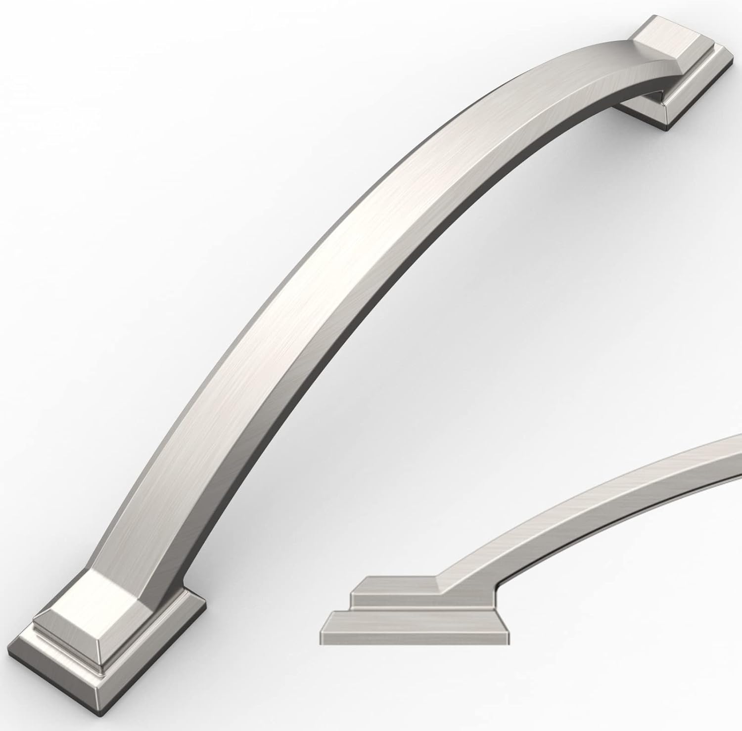 Amerdeco 10 Pack Brushed Satin Nickel Cabinet Pulls for Modern Homes