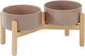 Ceramic 6.1in Raised Dog Bowl with Stand - Elevated Double Bowl
